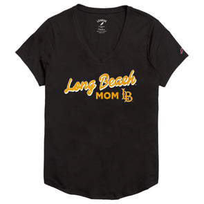 Mom CSULB Triflex V-scoop T-Shirt - Black, League