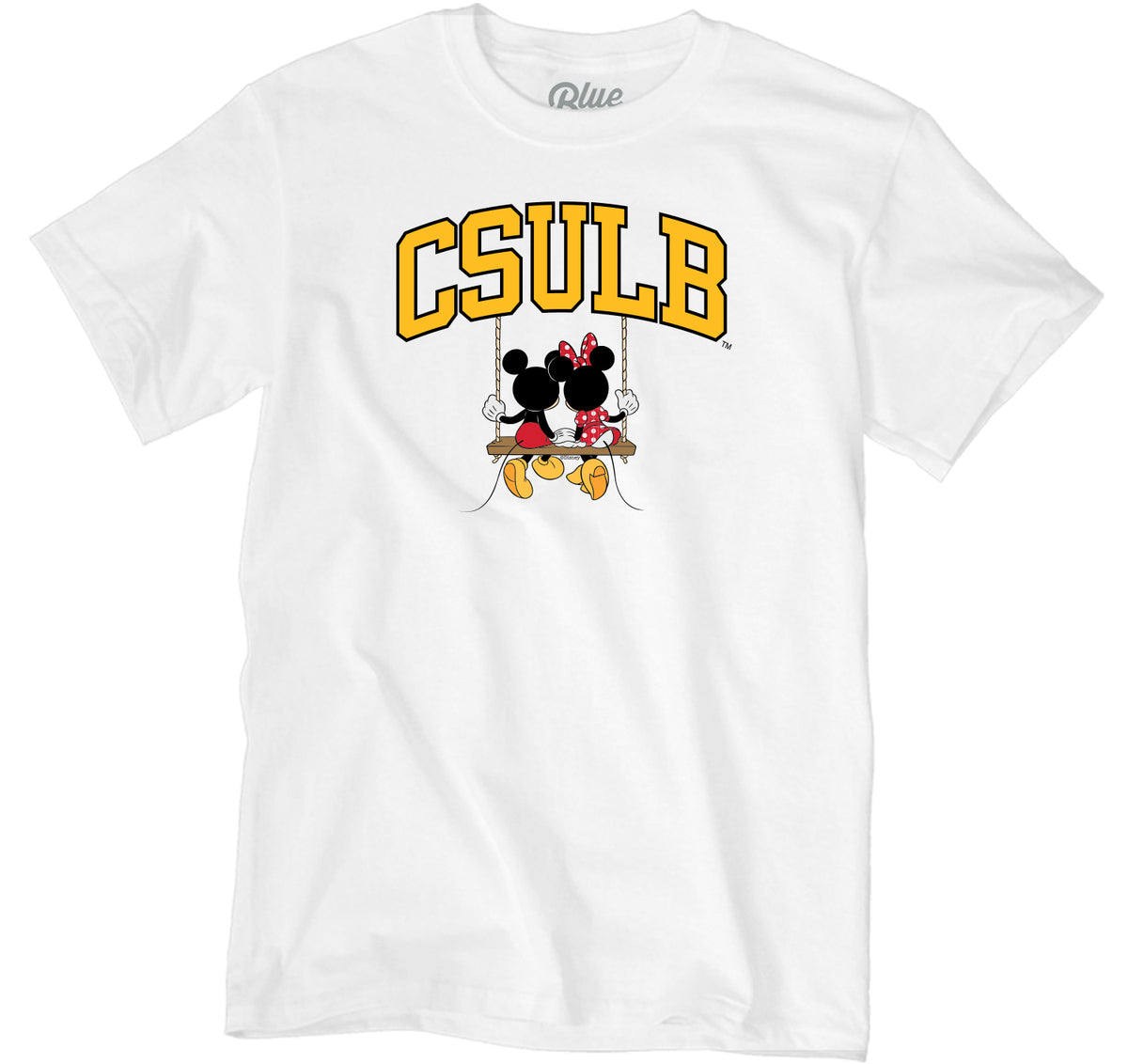 MICKEY SHILOUETTE BALLシャツ CSULB Mickey Swing T-Shirt - White, Blue 84 – Long Beach
