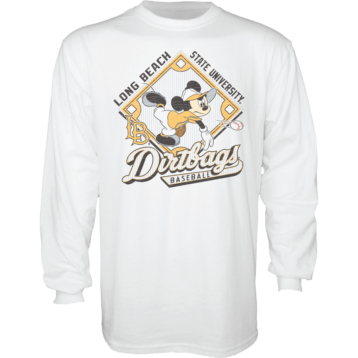 BRAT STYLE SWEAT LONG BEACH CALIF XLサイズ Dirtbags LBSU Mickey Long Sleeve T-Shirt - White, Blue 84 – Long