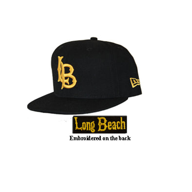 Long Beach Flat Brim Sized Cap - Black, New Era
