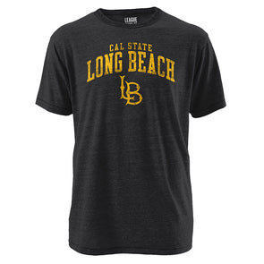 CSULB Over LB with Gold Letters T-Shirt - Charcoal, League