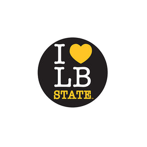 Long Beach State "I Love Long Beach" Button - Black