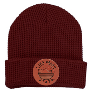 CSULB Starry Patch Waffle Beanie - Maroon, Uscape