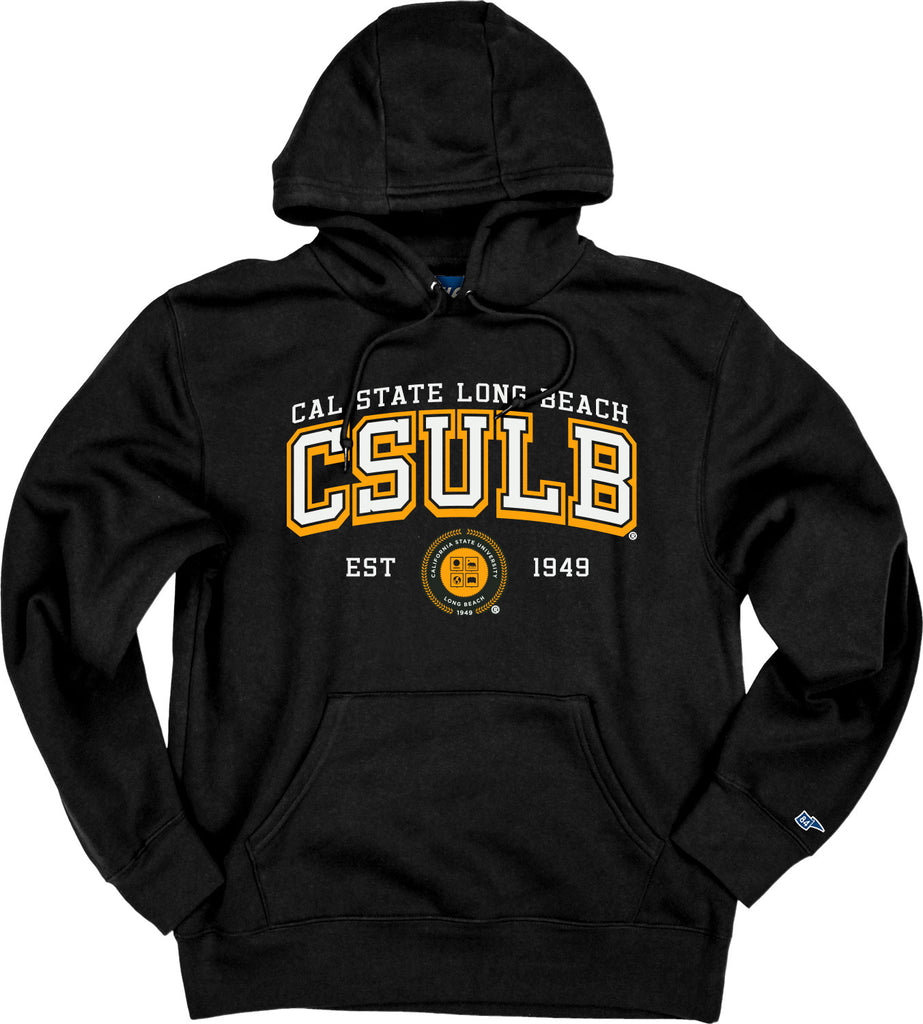 パーカー llic Logo Hooded Sweatshirt CSULB Applique Seal Hood - Black, Blue 84 – Long Beach State