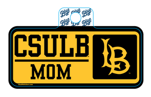 Mom CSULB LB Sticker- Black/Gold, Blue 84