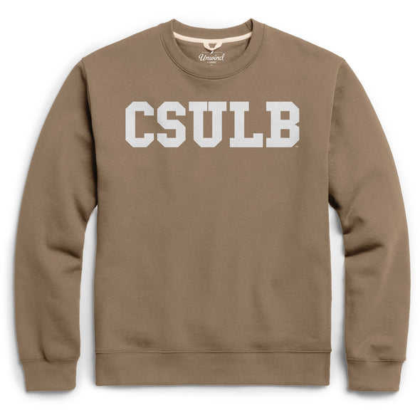 CSULB Essential Fleece Crew - Brown, League