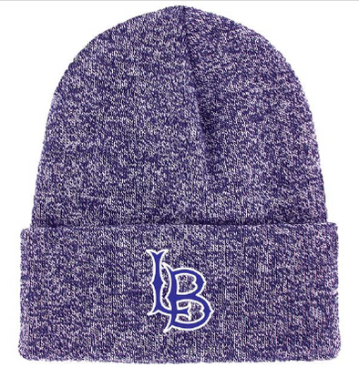 LB Marl Yarn Knit Beanie Purple
