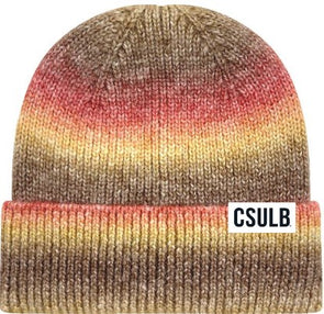 CSULB Ribbed Cuff Tie Dye Beanie - Sunset, Legacy