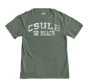 CSULB Go Beach Ringspun T-Shirt - Olive, Blue 84