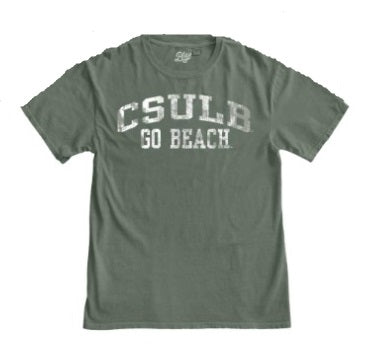 CSULB Go Beach Ringspun T-Shirt - Olive, Blue 84