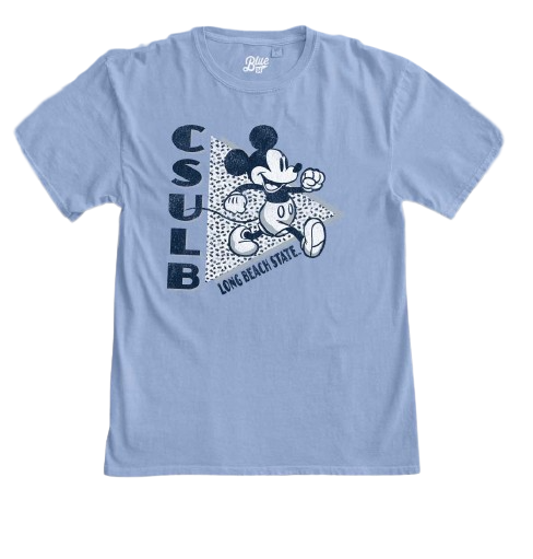 CSULB Mickey Dyed Ringspun T-shirt - Blue, Blue 84
