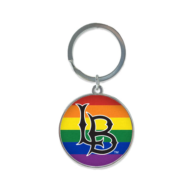 LB Pride Round Chrome Key Tag