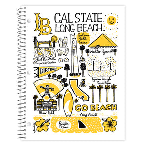 CSULB Icons Spiral Notebook Julia Gash - White, Roaring Springs