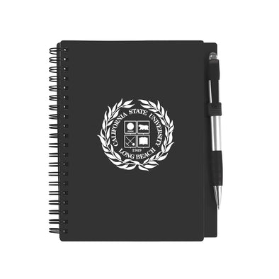 CSULB Seal Mini Spiral Notebook with Pen - Black, MCM