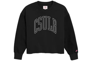 Girls CSULB Vintage Fleece Crew - Black, League