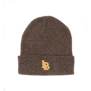 LB Marl Yarn Knit Beanie - Brown, Legacy