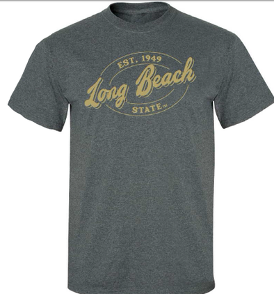 Special Buy Long Beach State University Swoosh T-Shirt - Charcoal, MV SPORT