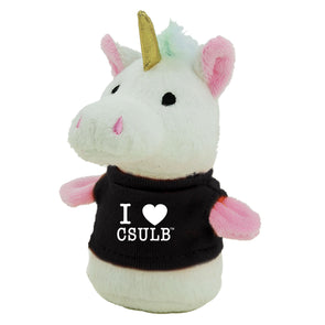 CSULB I Heart Unicorn Shorties Plush - White