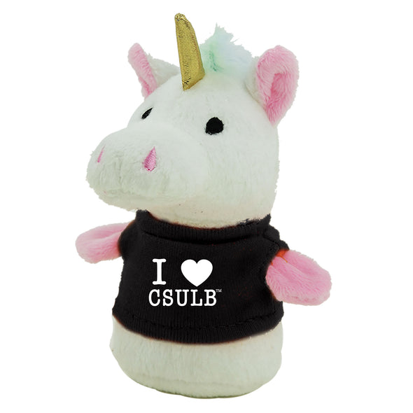 CSULB I Heart Unicorn Shorties Plush - White