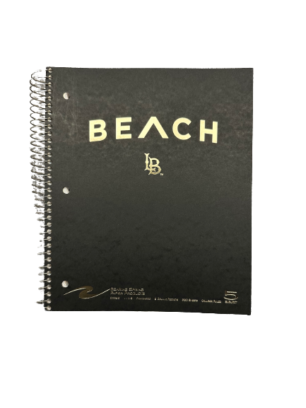 Beach LB 5 Subject Notebook - Black, Roaring Springs
