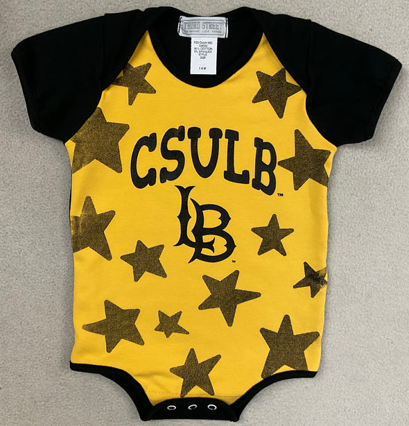 *SALE* Infant CSULB Over LB Two Tone Romper - Gold/Black, Third Street