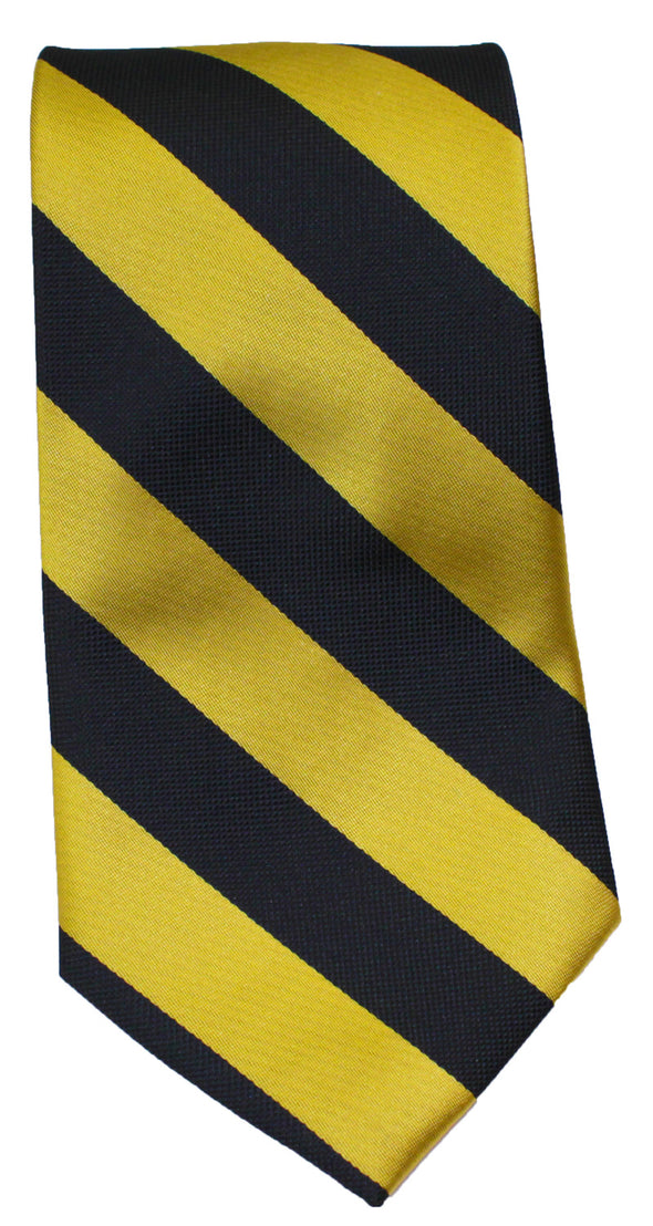 Diagonal Stripe Necktie - Black/Gold