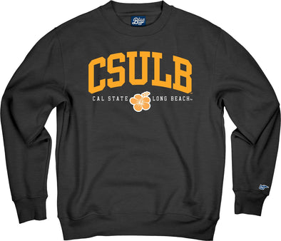 CSULB Wool Gold/White Hibiscus Crewneck - Charcoal, Blue 84