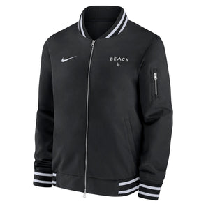 Beach Caret Sideline Bomber Jacket - Black/White, Nike