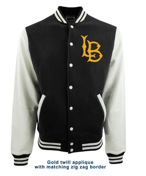 LB Gold White Letterman Jacket - Black, Vantage