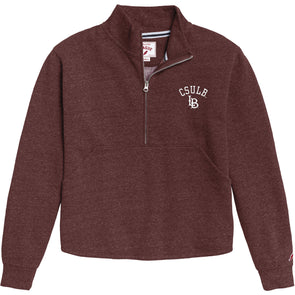 Womens CSULB Seal 1/4 Zip - Maroon, League