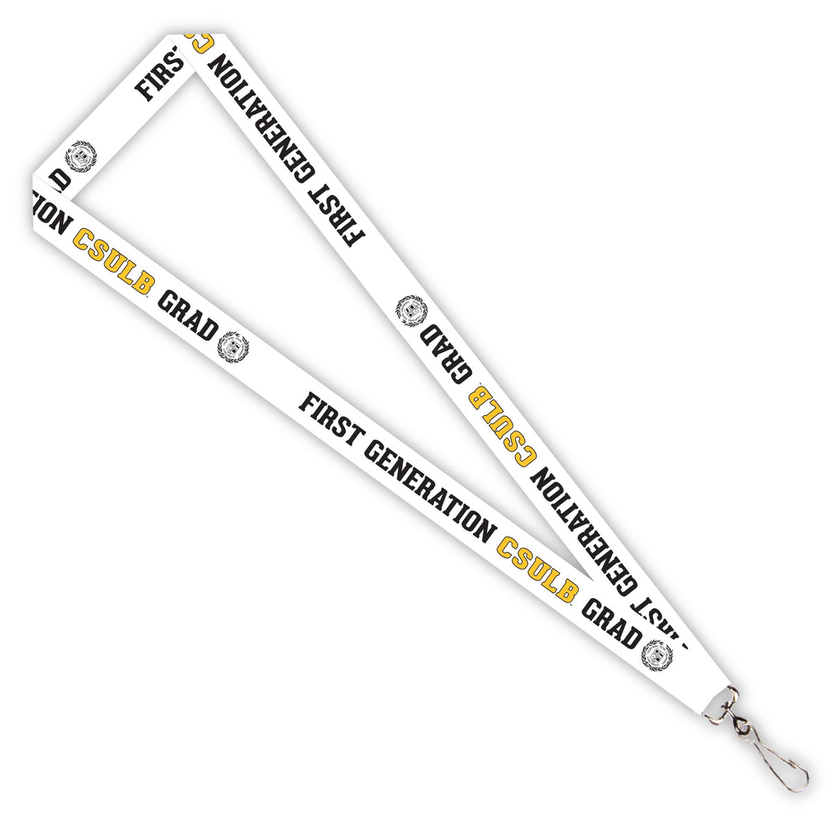 First Gen CSULB Grad Seal Lanyard - White, Neil – Long Beach State ...