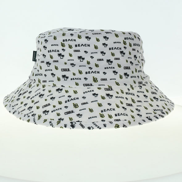 LB Repeat Palm Tree Bucket Cap - White, League