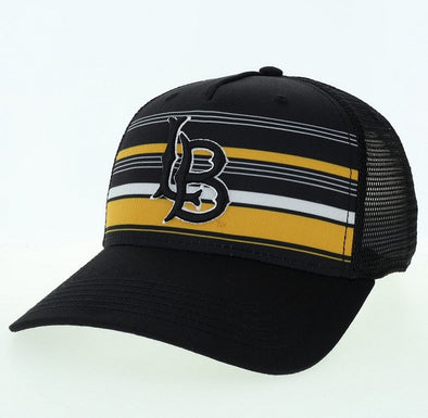 LB Stripe Pro Trucker Cap - Black/White, L2 Brands