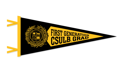 First Gen CSULB Seal Pennant - Black, Collegiate