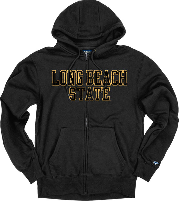 LBSU Stacked Full Zip Hood - Black, Blue 84