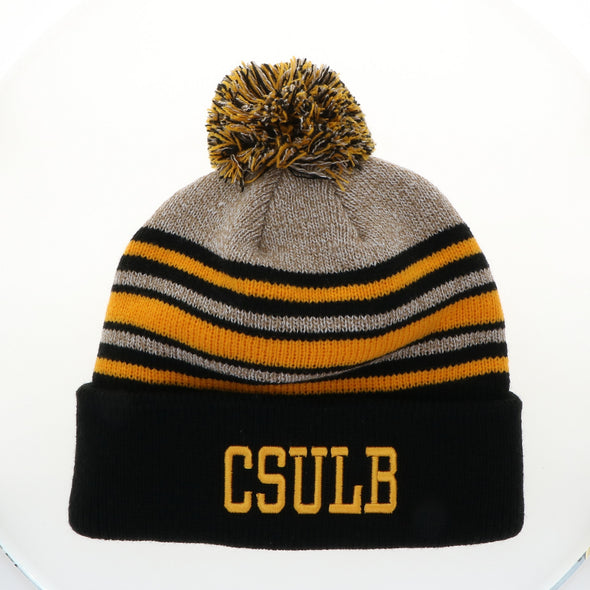 CSULB Stripe Cuff Beanie - Oatmeal, League