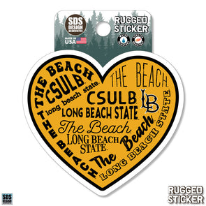 2" CSULB Heart Rugged Sticker - SDS