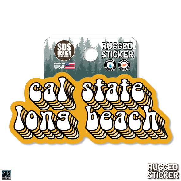 CSULB Stacked Bubble Sticker 2" - SDS Design