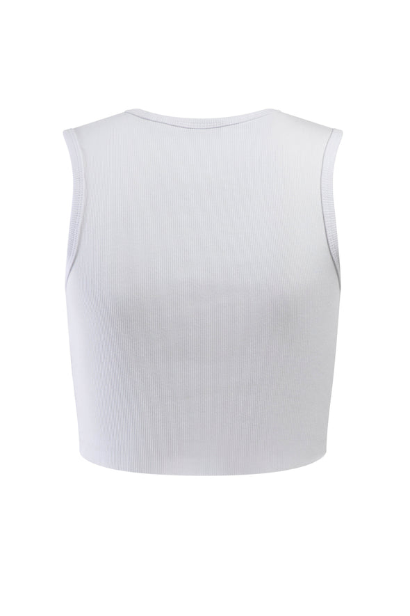 Juniors CSULB Crop Tank - White, Hype & Vice