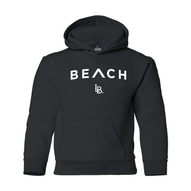 Youth Beach Caret Fleece Hood- Black, MV Sport