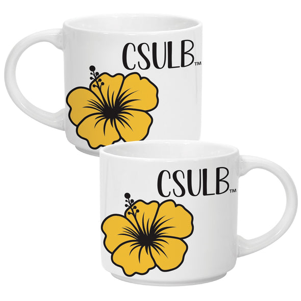 CSULB Hibiscus Flower Mug - White, Neil Enterprises