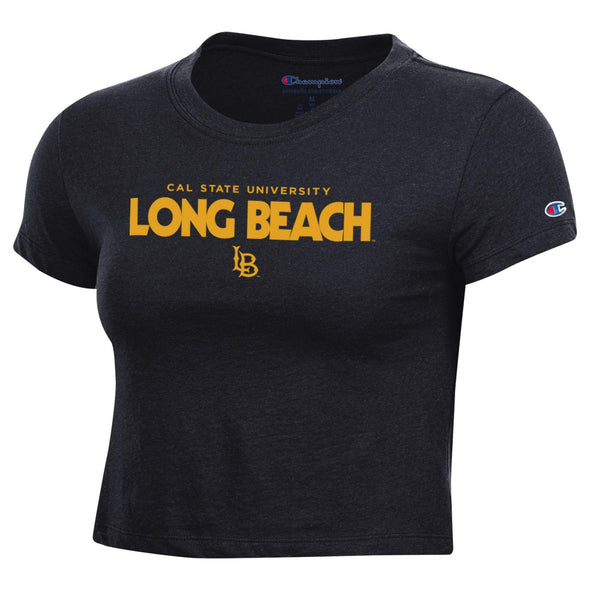 Womens CSULB Baby Tee - Black, Champion