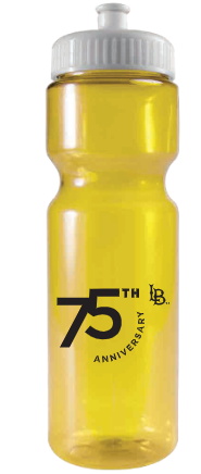 75th Anniversary H2O Bottle - Yellow, Neil Enterprises