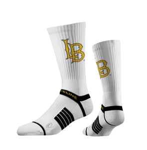 LB Knit Socks - White, Strideline