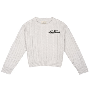 Womens CSULB Script Sweater - Ash, Uscape