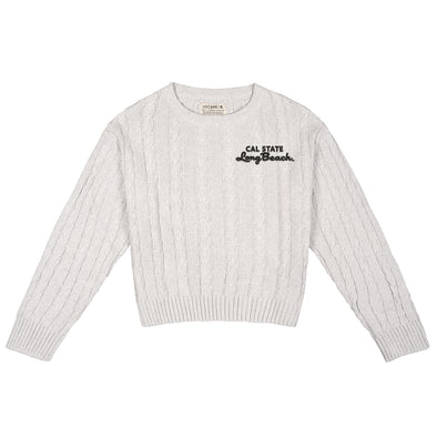 Womens CSULB Script Sweater - Ash, Uscape