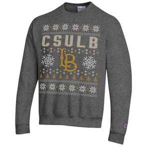 X-MAS LBSU Ugly Sweater Crew - Granite, Champion