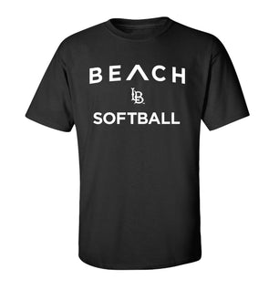 Softball Beach Caret Tee - Black, MV Sport