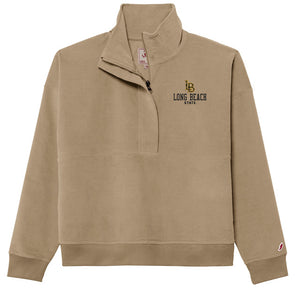 Womens LB 1/4 Zip Fleece - Khaki, League