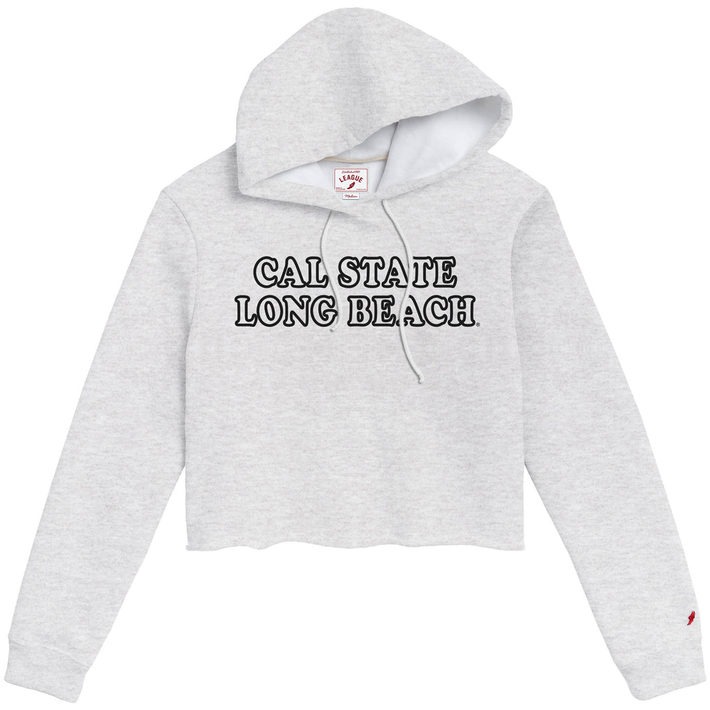 Womens CSULB Crop Hood - Ash, League – Long Beach State Official Store